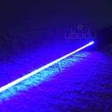 Mėlynas lazeris su efektų antgaliais