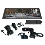 Monitorius 9" ant veidrodžio su priekine ir galine kamera 12-24V